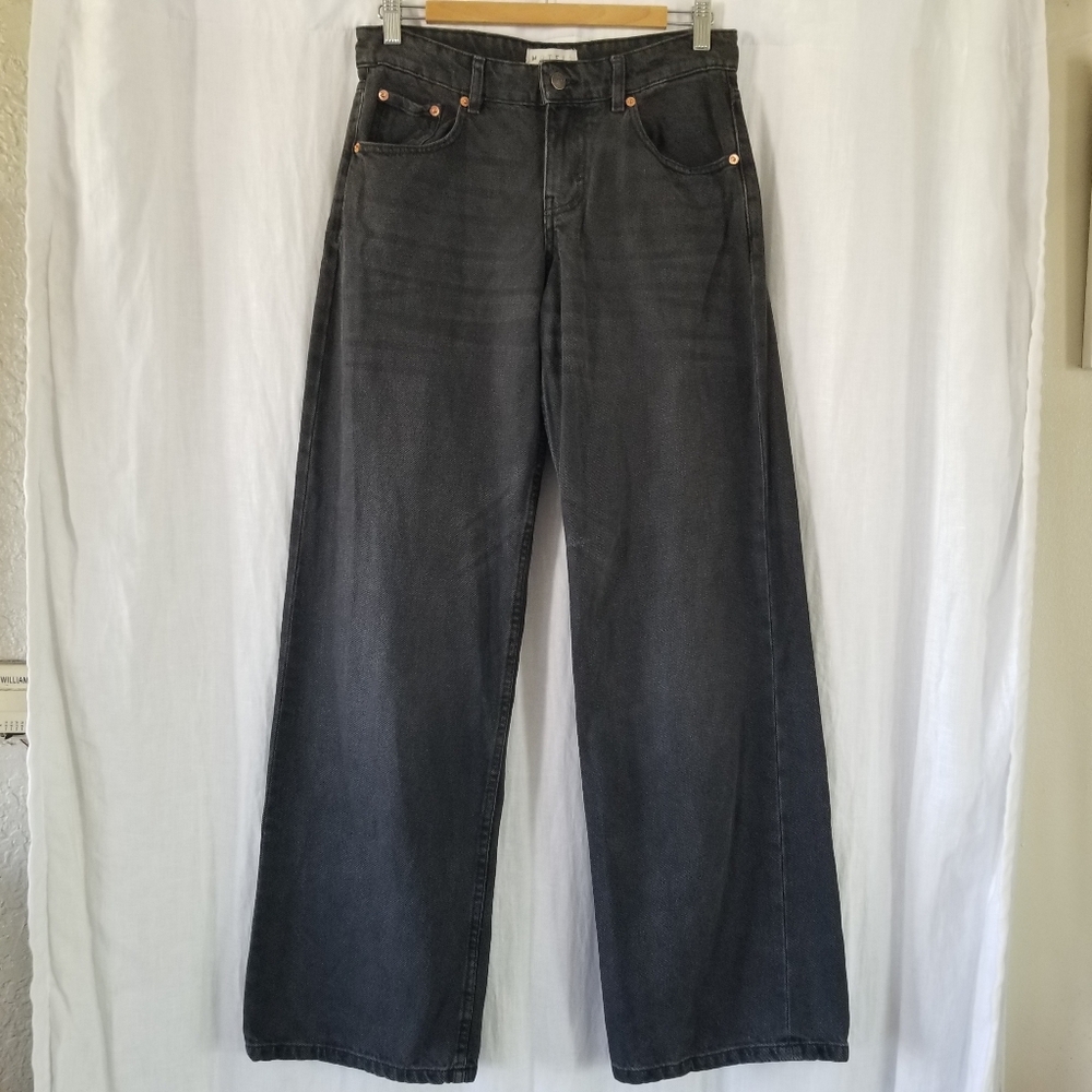 SOLD Motel | Denim Black Wide leg Jeans 28